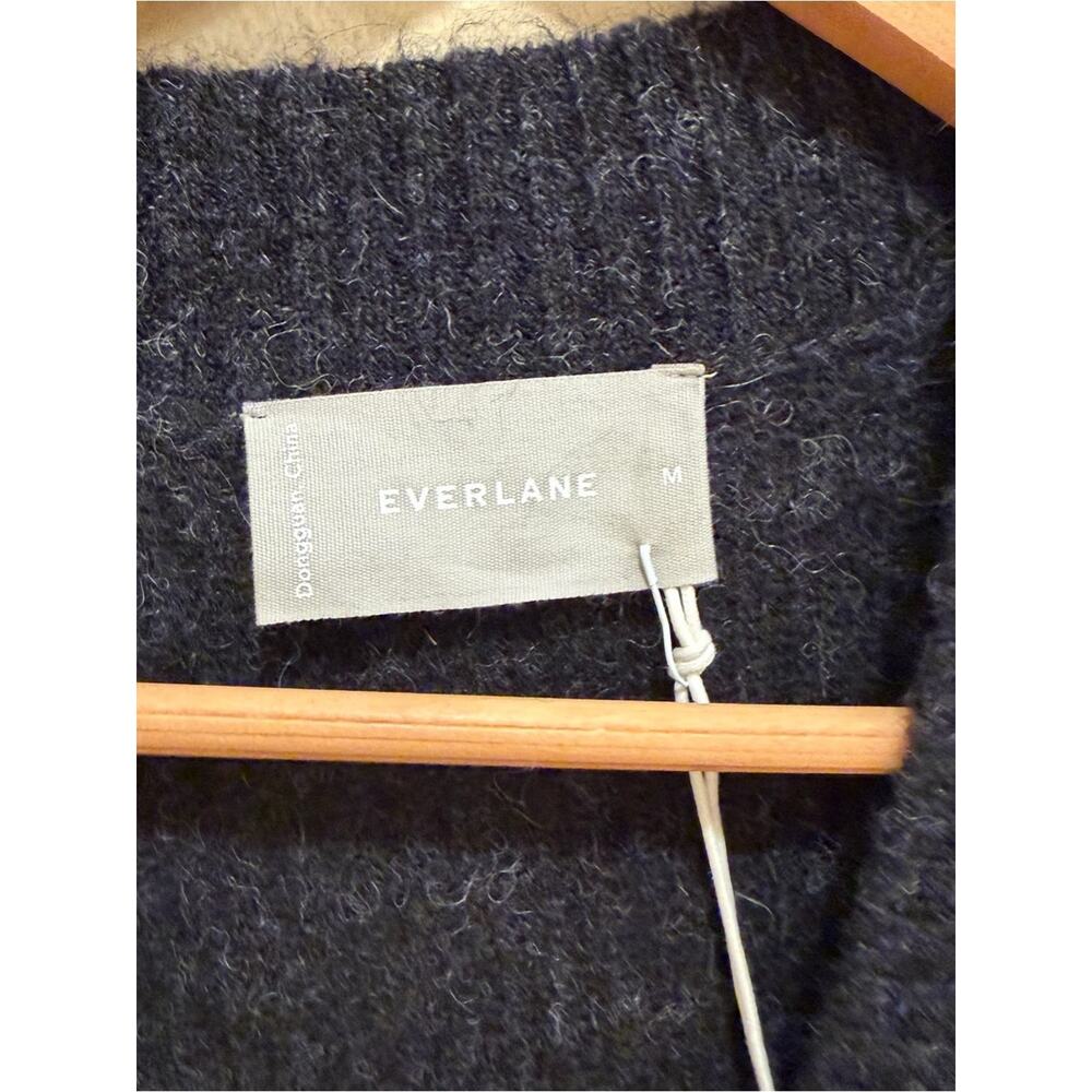 Everlane Cozy Black Charcoal Button-Front Women's Cardigan Sweater Medium - Picture 12 of 14